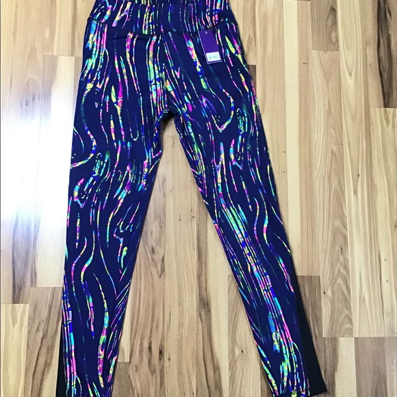 Navy blue print active leggings S/M - Picture 3 of 6